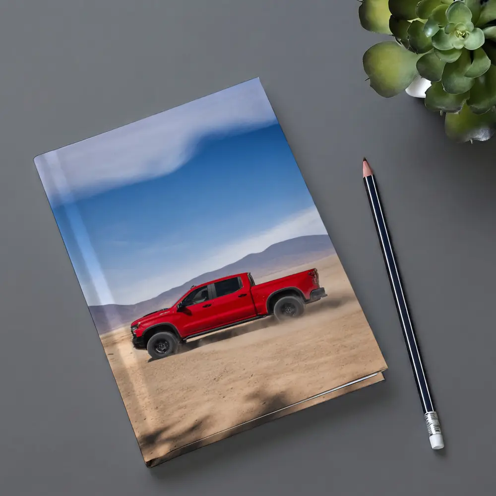 Chevrolet Silverado Red Truck Desert Landscape – Notebooks