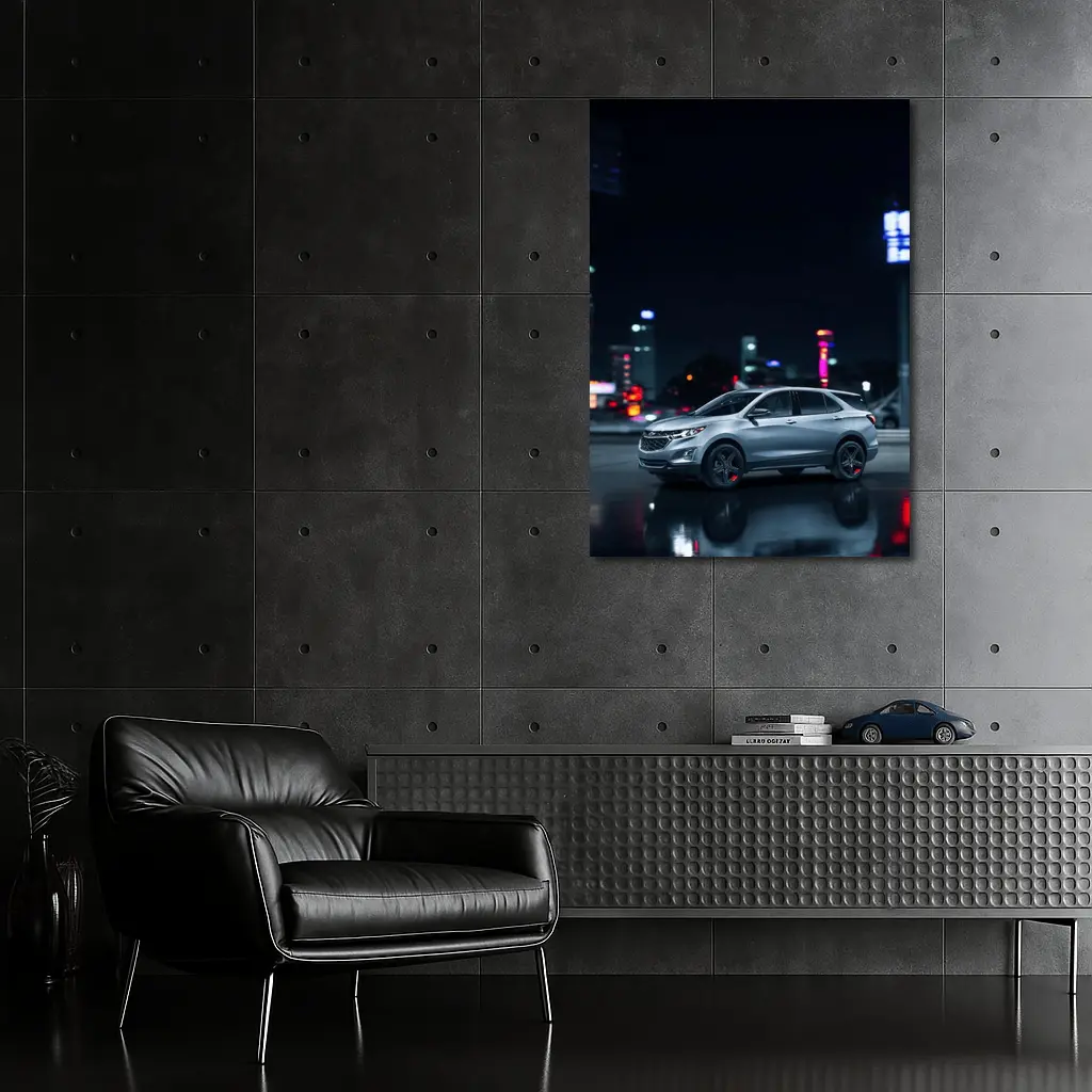 Chevrolet Equinox Silver SUV Night City – Wall Art