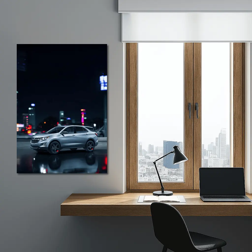 Chevrolet Equinox Silver SUV Night City – Wall Art