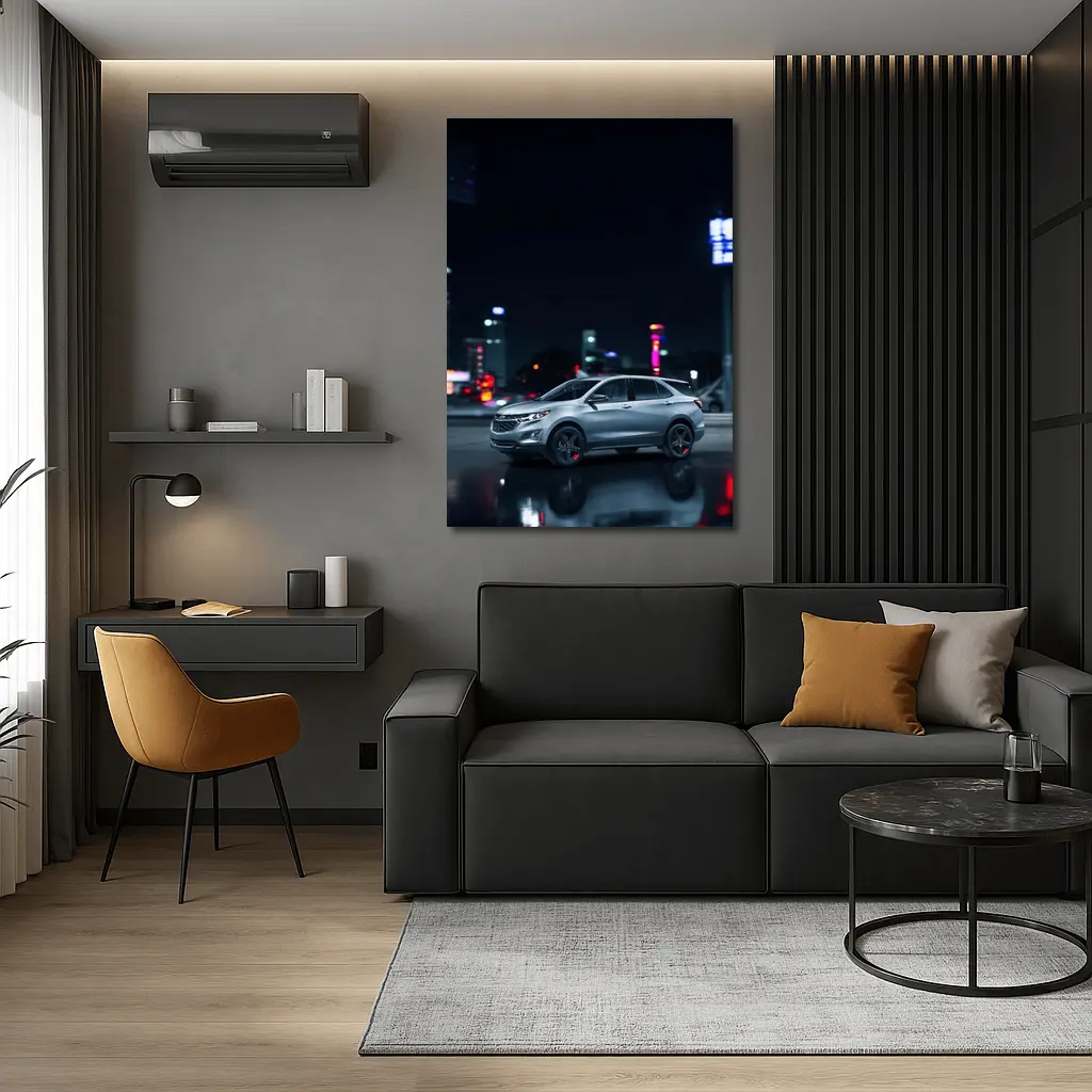 Chevrolet Equinox Silver SUV Night City – Wall Art