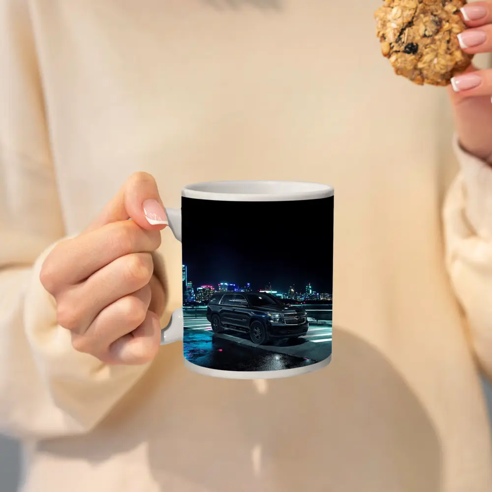 Chevrolet Tahoe Black SUV City Night – Mugs
