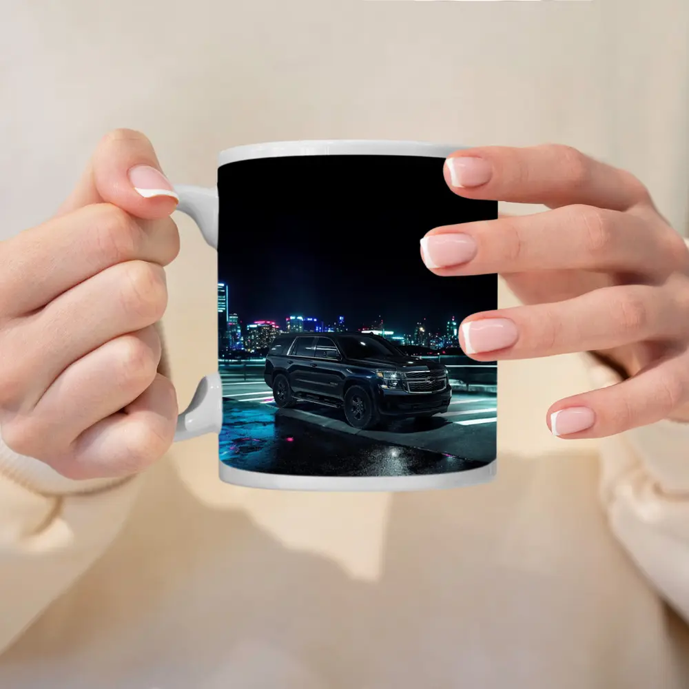 Chevrolet Tahoe Black SUV City Night – Mugs