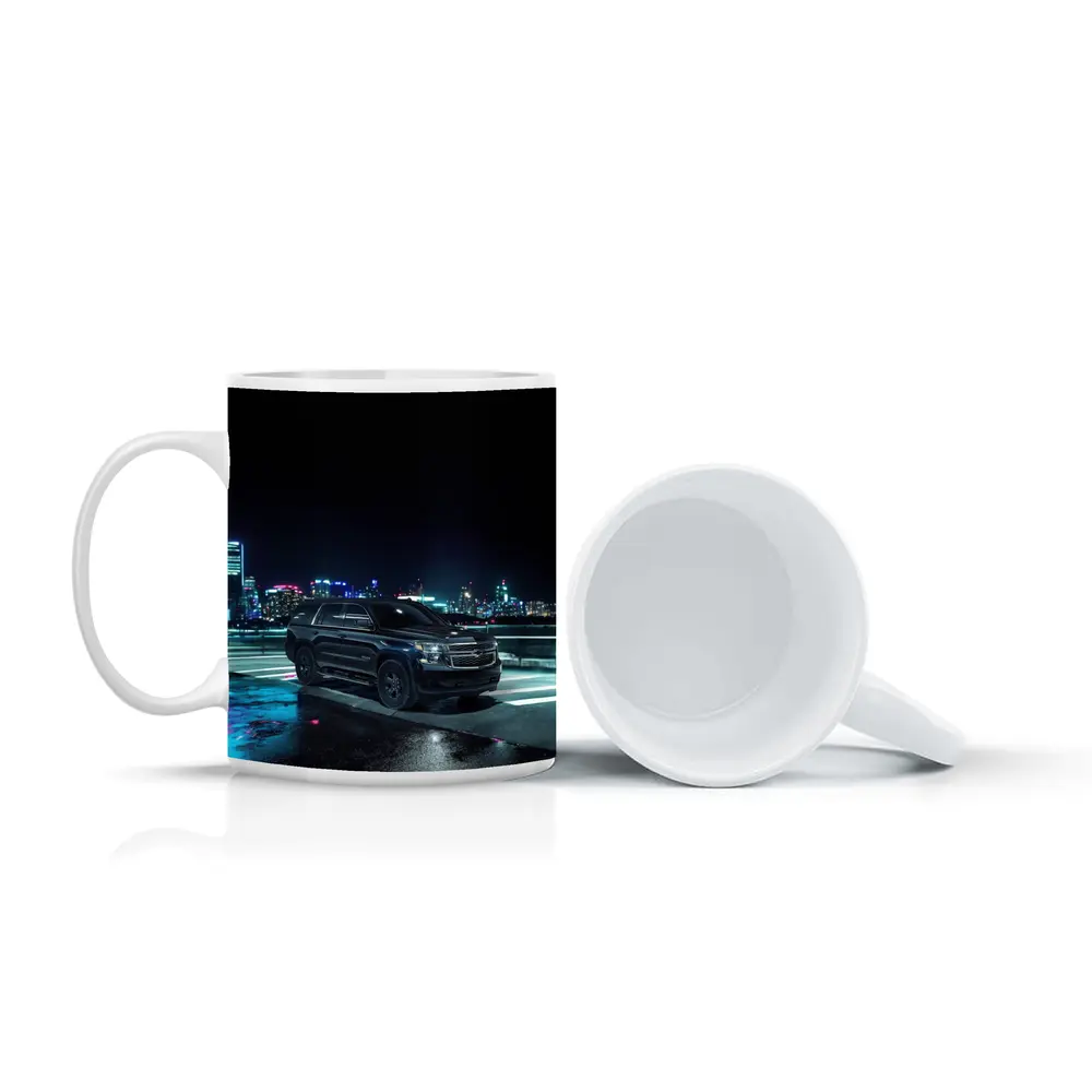 Chevrolet Tahoe Black SUV City Night – Mugs