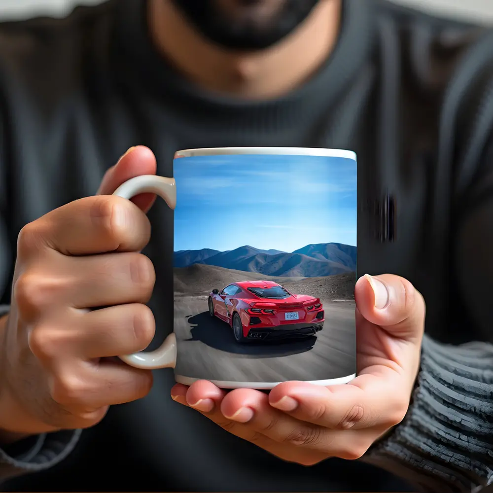 Chevrolet Corvette Red Desert Mountain Road – Mugs