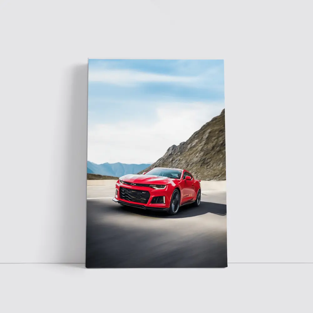 Red Chevrolet Camaro ZL1 Mountain Road – Wall Art