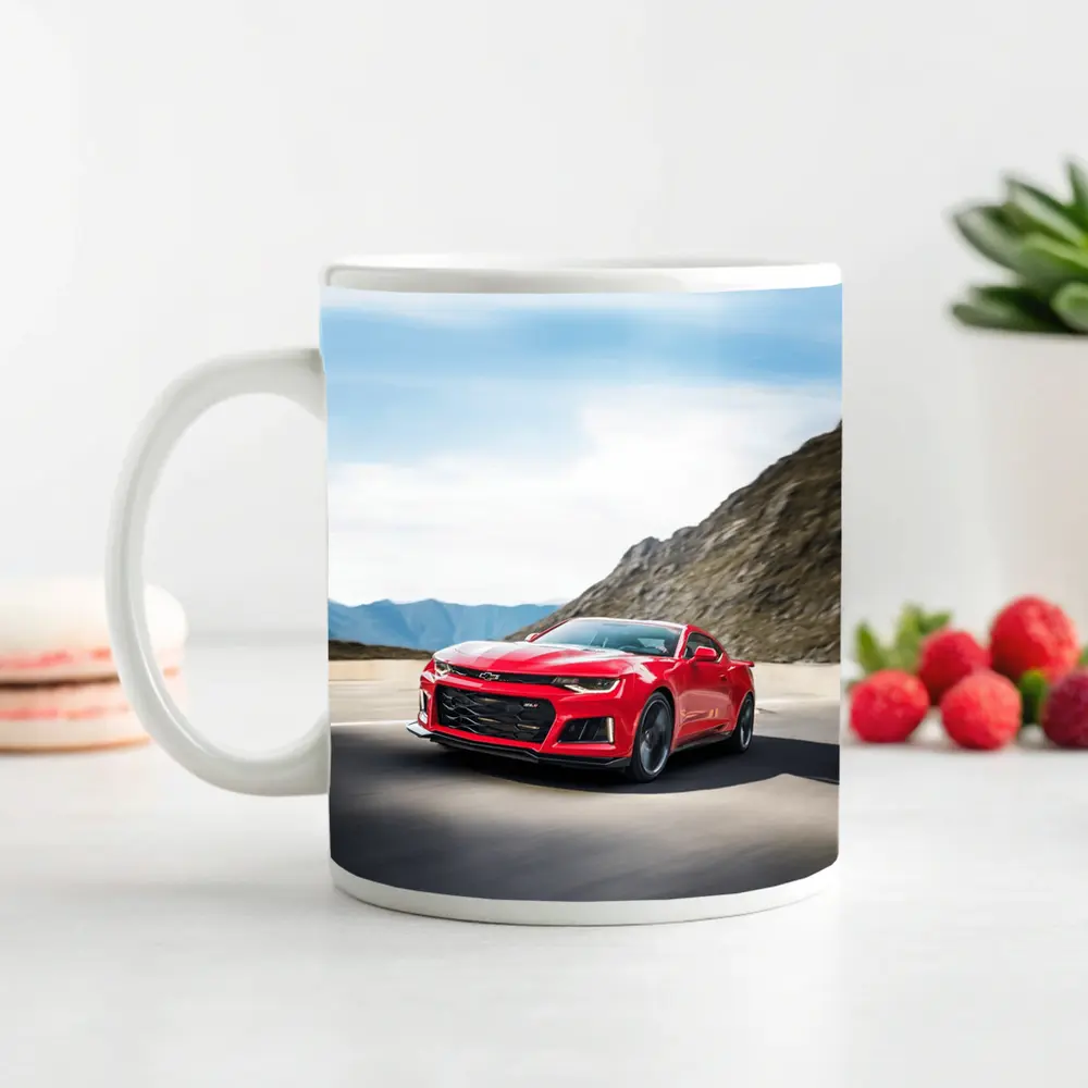 Red Chevrolet Camaro ZL1 Mountain Road – Mugs