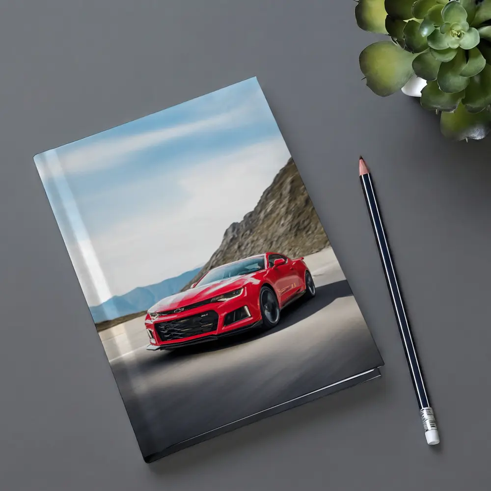 Red Chevrolet Camaro ZL1 Mountain Road – Notebooks