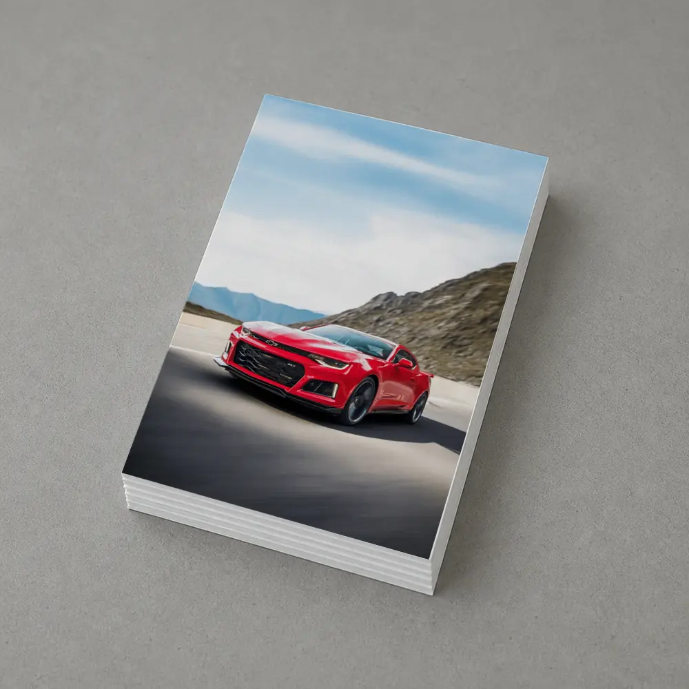 Red Chevrolet Camaro ZL1 Mountain Road – Postcards