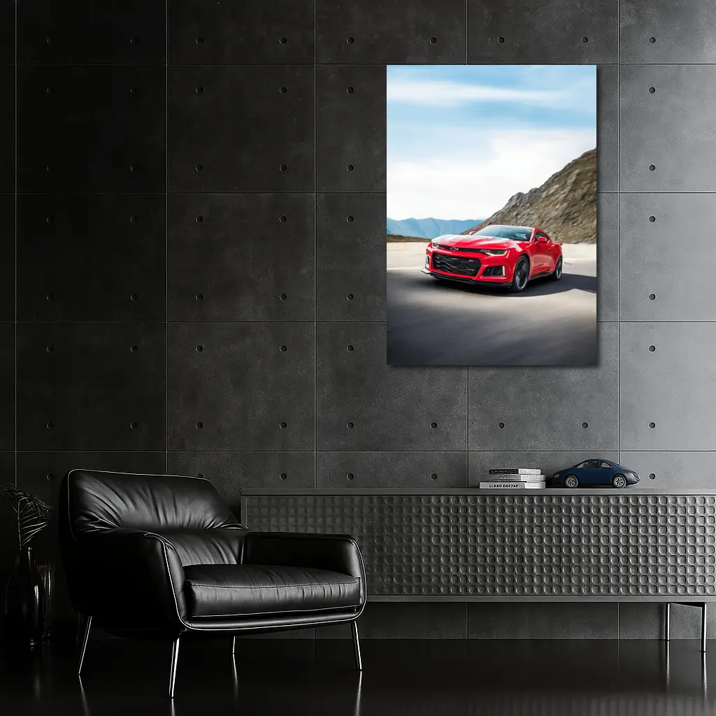 Red Chevrolet Camaro ZL1 Mountain Road – Wall Art