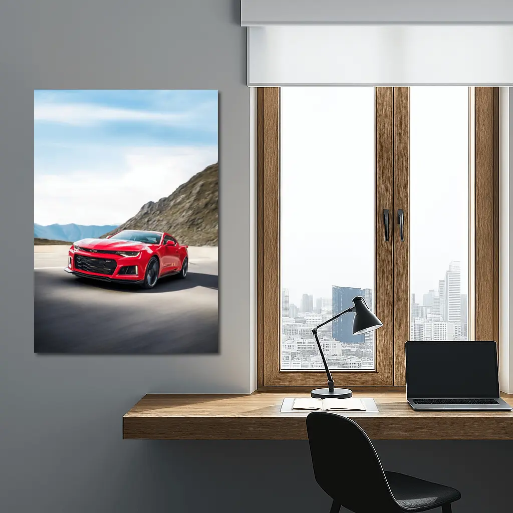 Red Chevrolet Camaro ZL1 Mountain Road – Wall Art