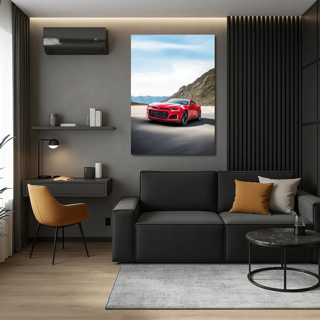 Red Chevrolet Camaro ZL1 Mountain Road – Wall Art