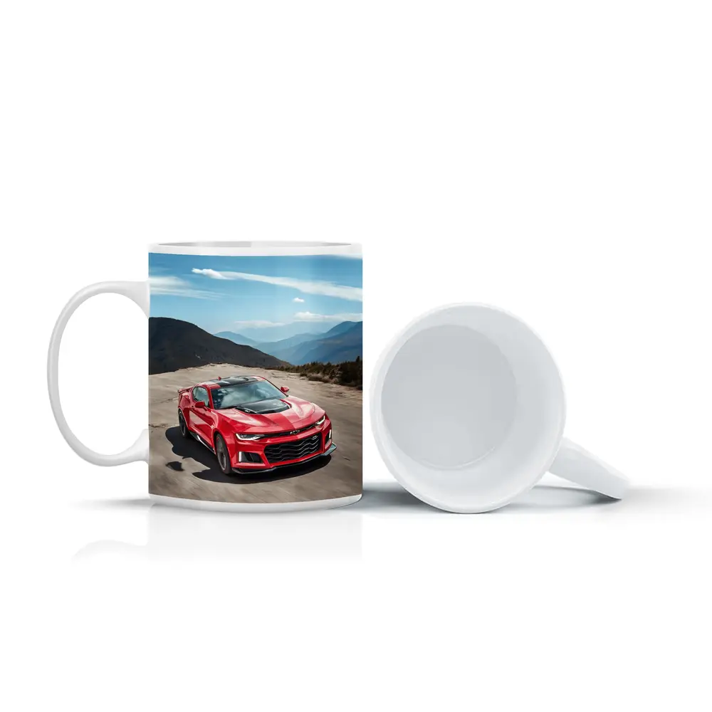 Red Chevrolet Camaro ZL1 Mountain Road – Mugs