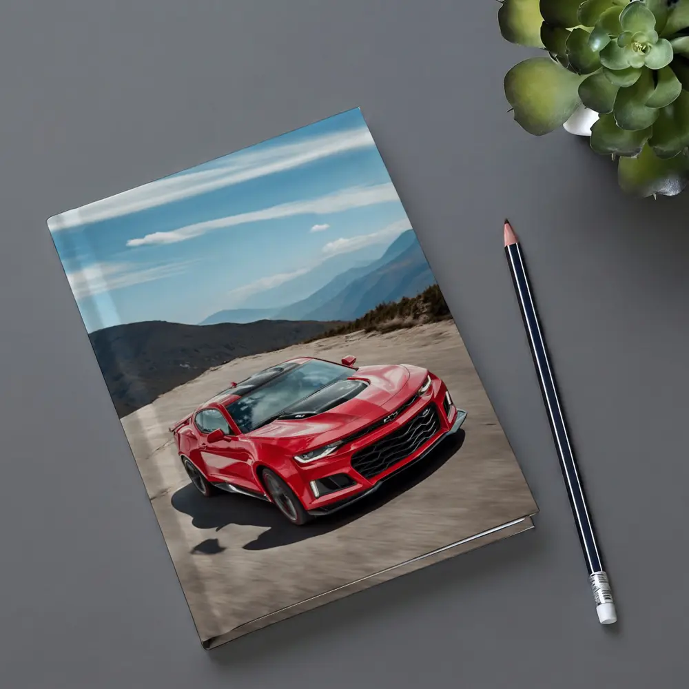 Red Chevrolet Camaro ZL1 Mountain Road – Notebooks