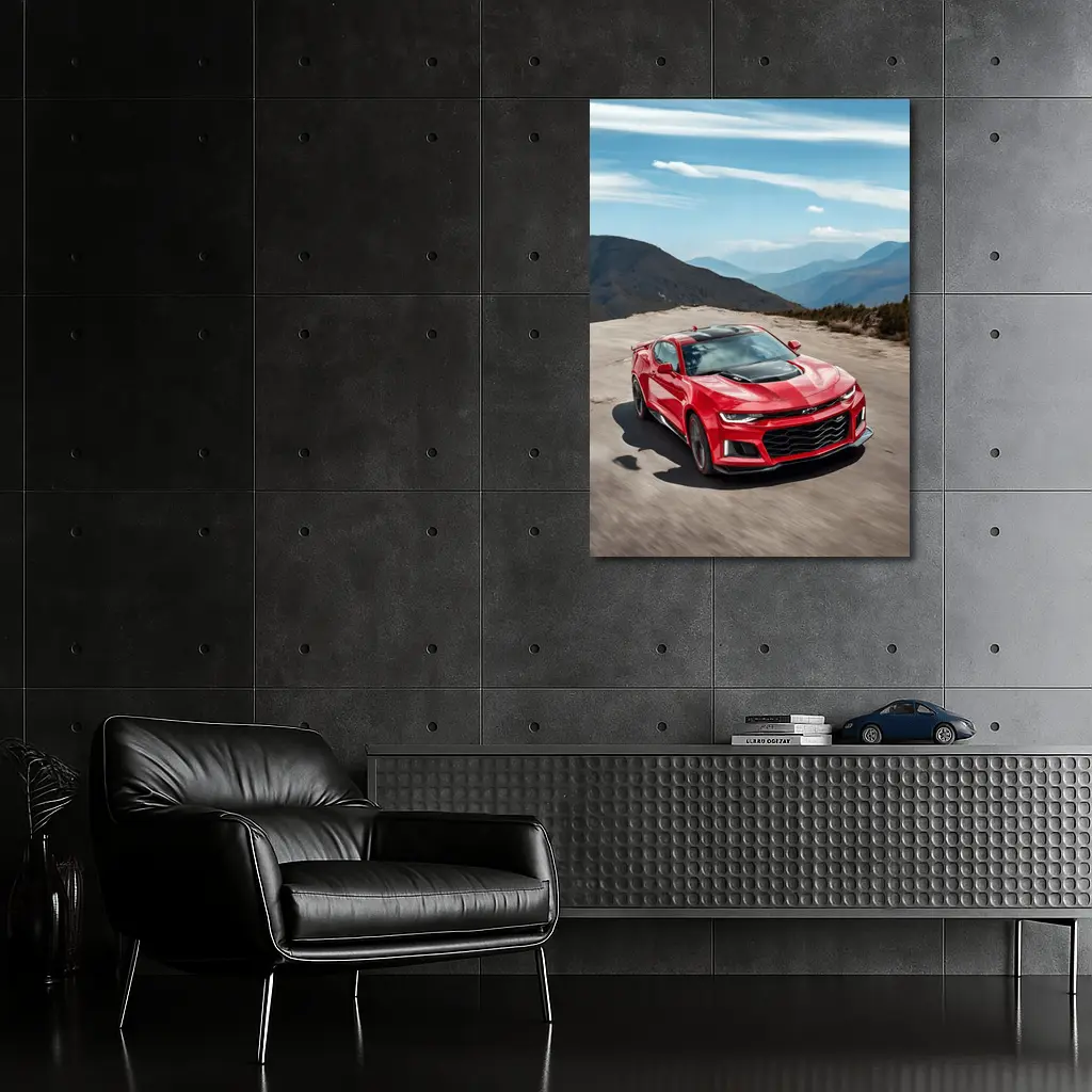 Red Chevrolet Camaro ZL1 Mountain Road – Wall Art