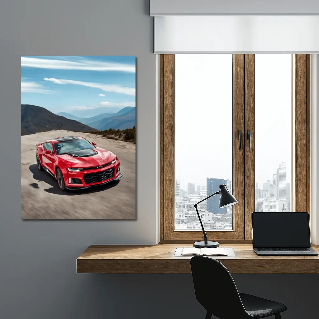 Red Chevrolet Camaro ZL1 Mountain Road – Wall Art