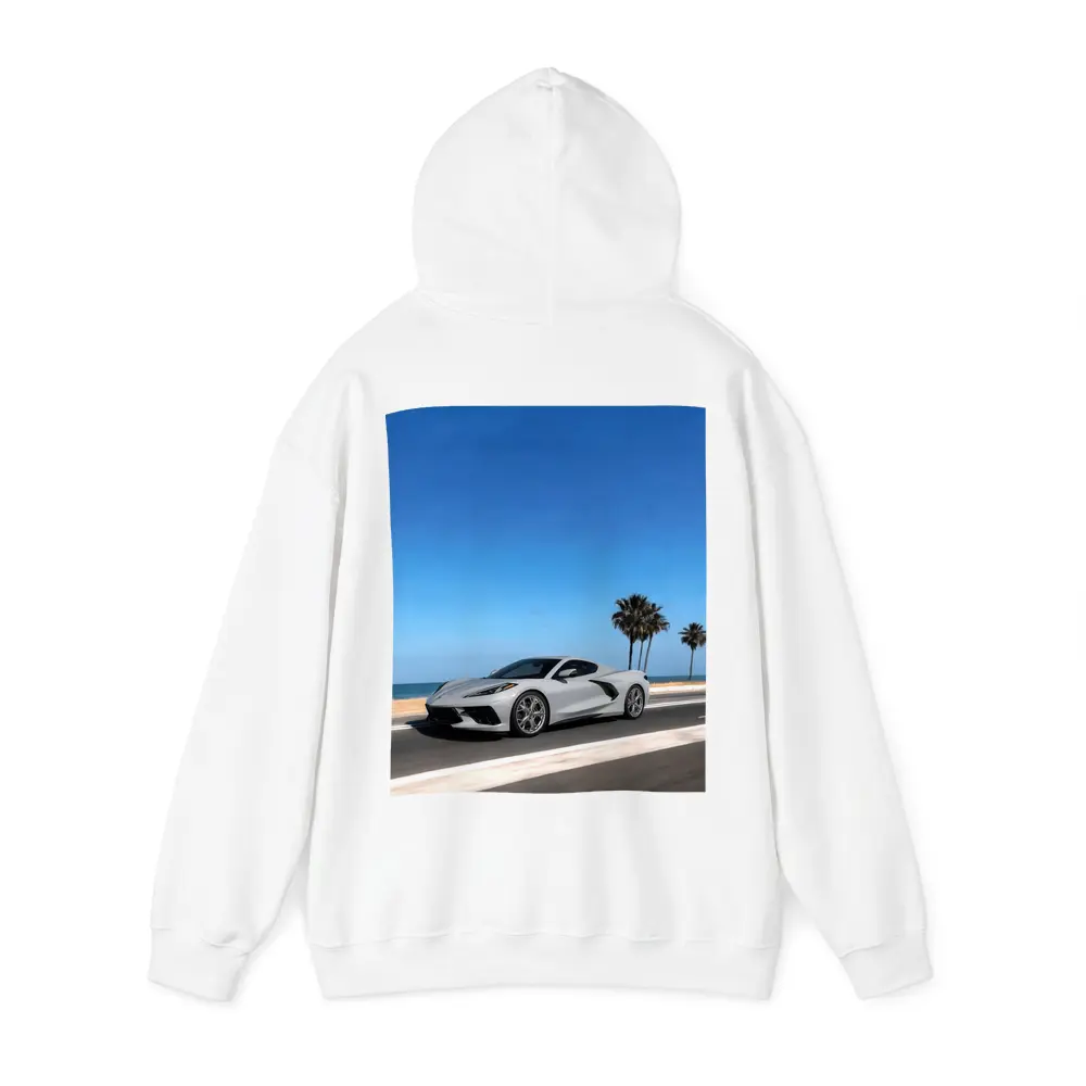 Chevrolet Corvette White Coastal Road Drive – Hoodies