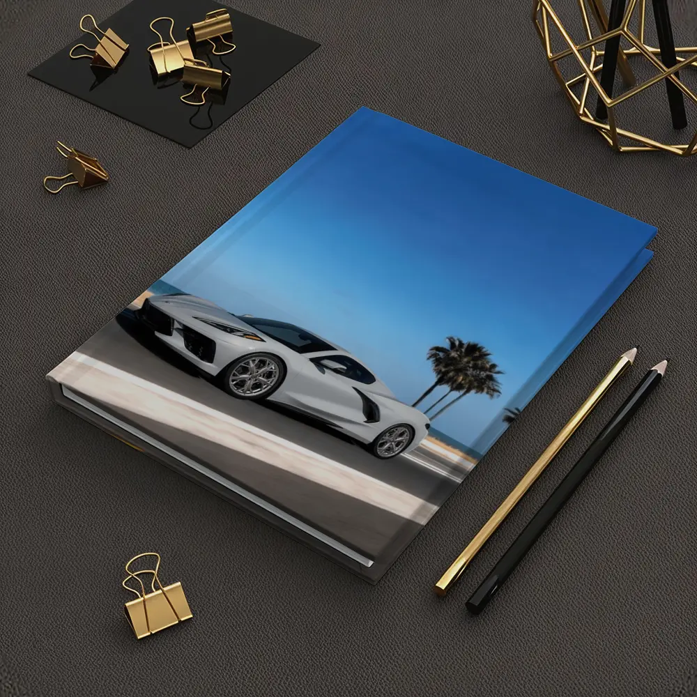 Chevrolet Corvette White Coastal Road Drive – Notebooks