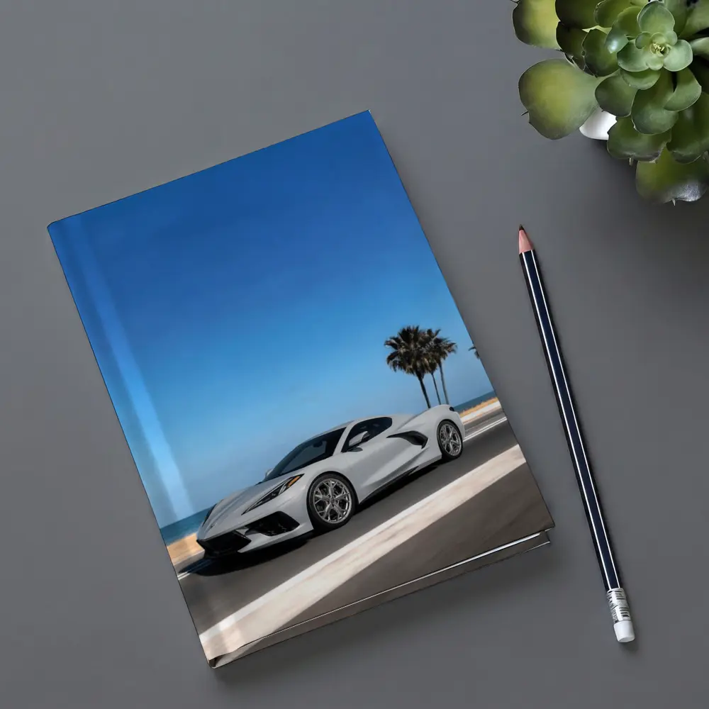 Chevrolet Corvette White Coastal Road Drive – Notebooks