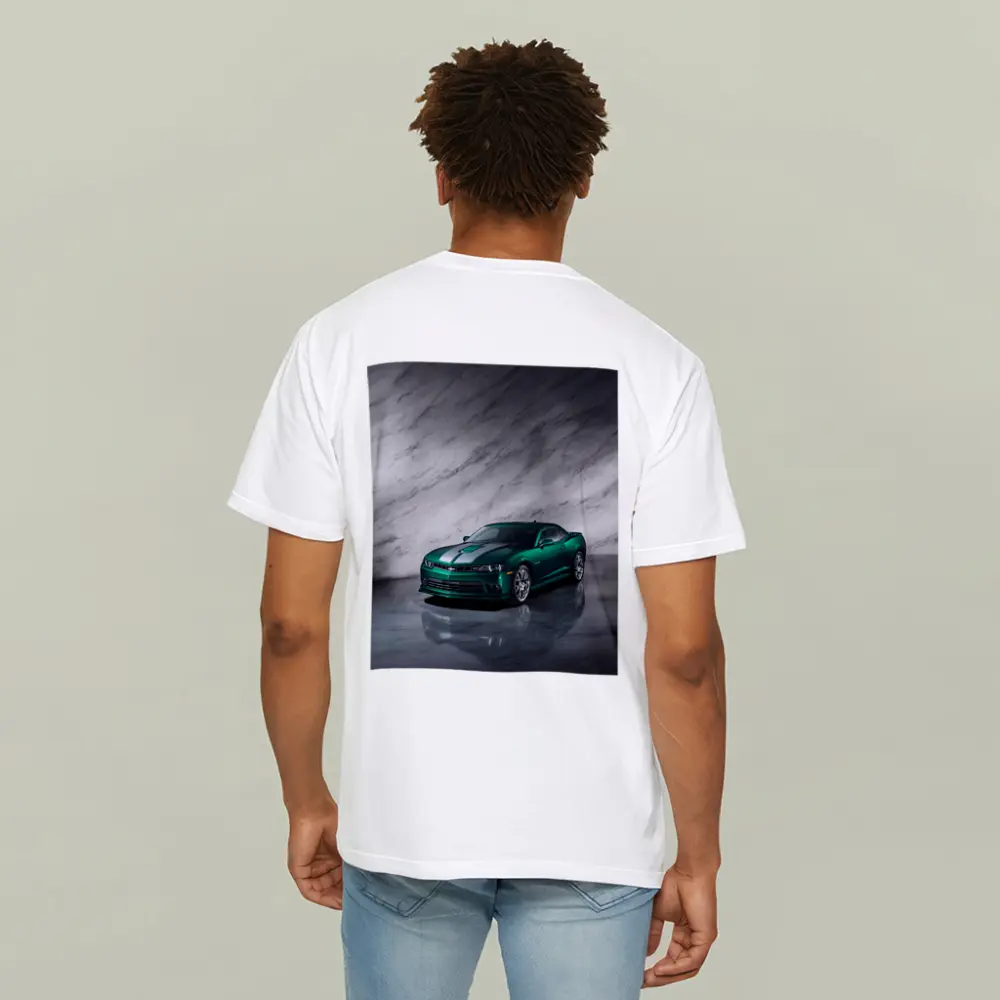 Chevrolet Camaro Green on Marble Background – T-Shirts