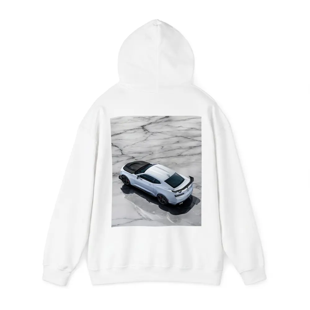 Chevrolet Camaro White on Marble Floor – Hoodies