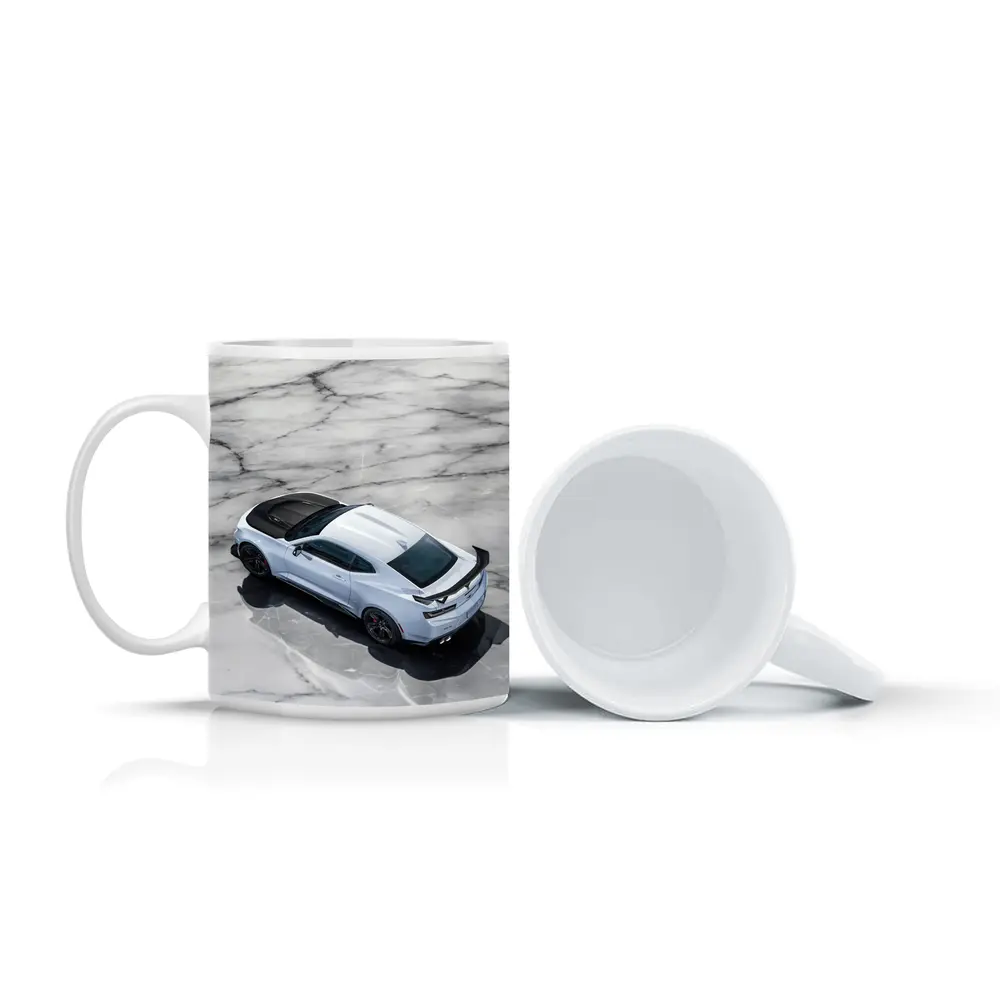 Chevrolet Camaro White on Marble Floor – Mugs