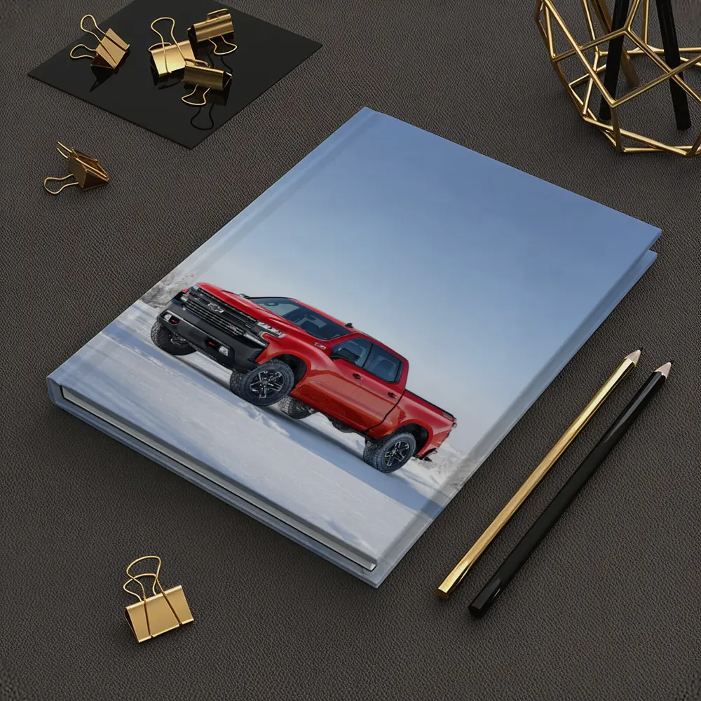 Chevrolet Silverado Red Truck Snowy Winter Landscape – Notebooks