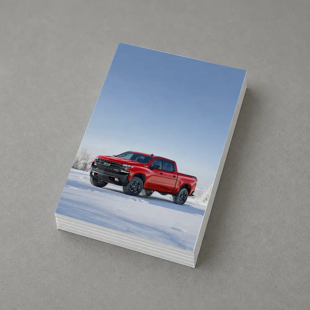 Chevrolet Silverado Red Truck Snowy Winter Landscape – Postcards