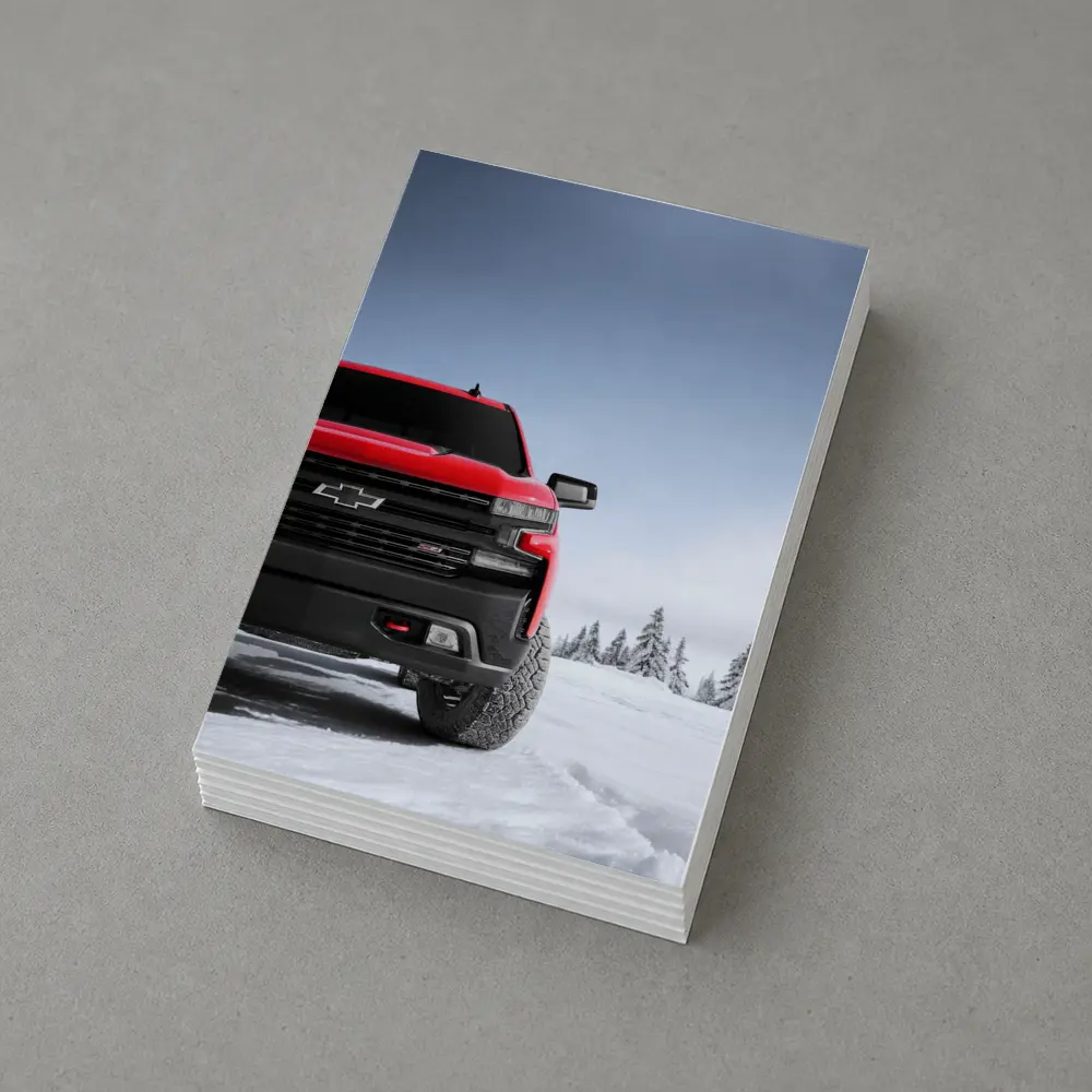 Chevrolet Silverado Red Truck Snowy Winter Landscape – Postcards