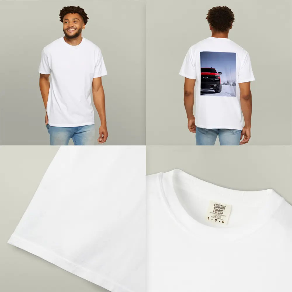 Chevrolet Silverado Red Truck Snowy Winter Landscape – T-Shirts