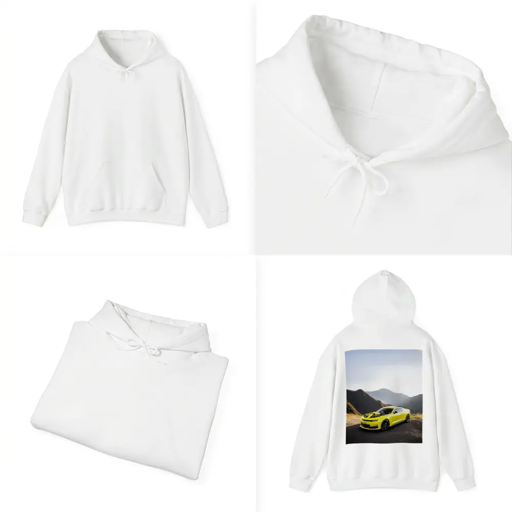 Chevrolet Camaro Yellow Muscle Car Mountain Backdrop – Hoodies