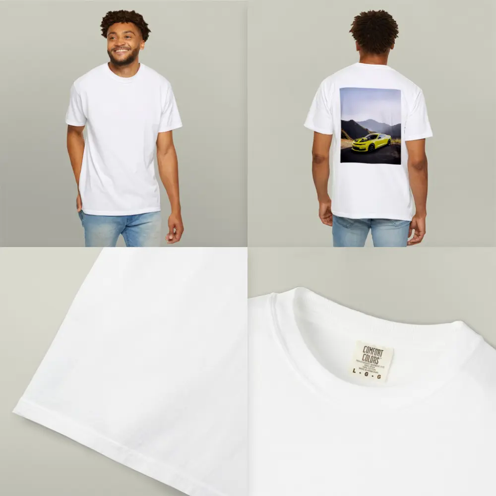 Chevrolet Camaro Yellow Muscle Car Mountain Backdrop – T-Shirts