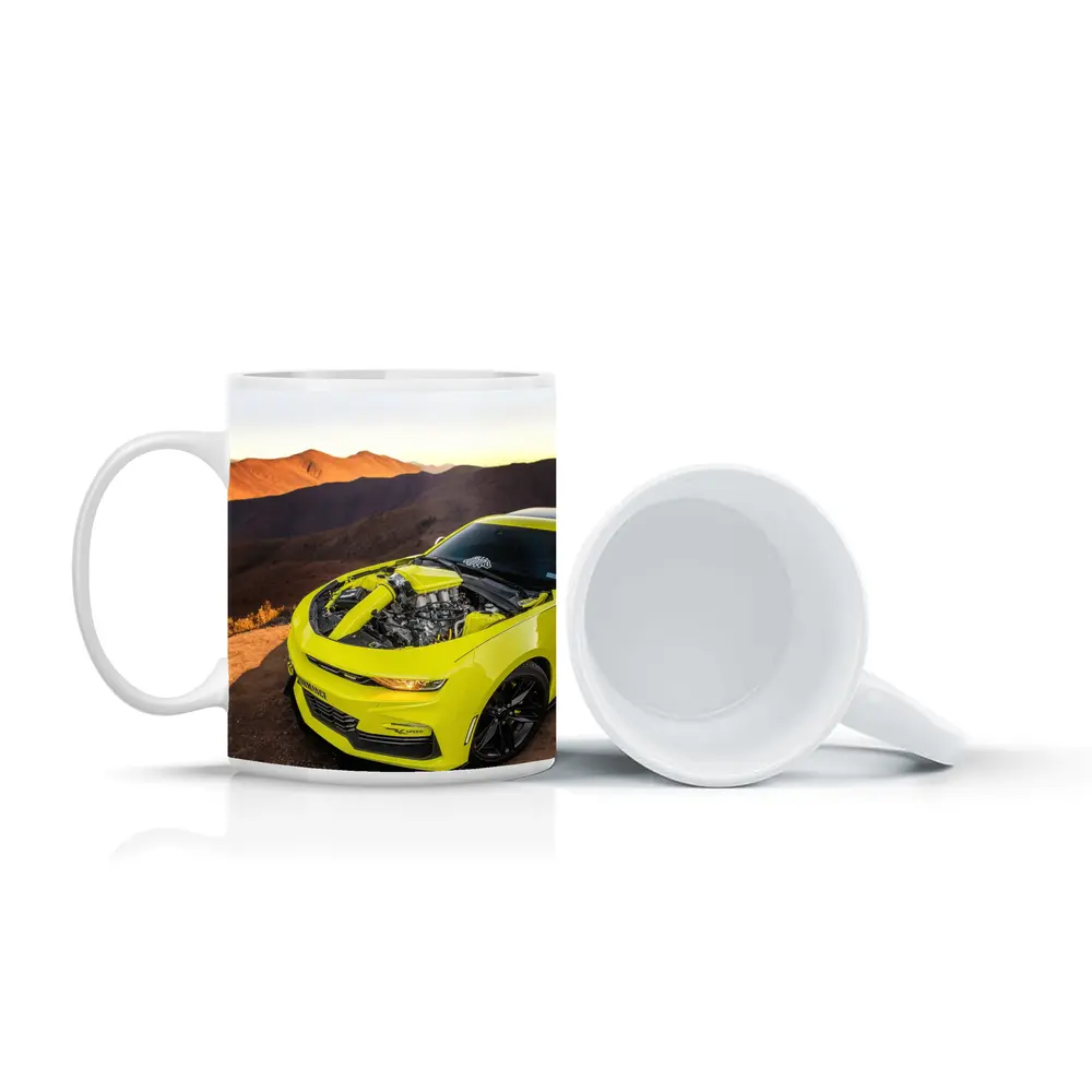 Chevrolet Camaro Yellow Engine Mountain Desert – Mugs