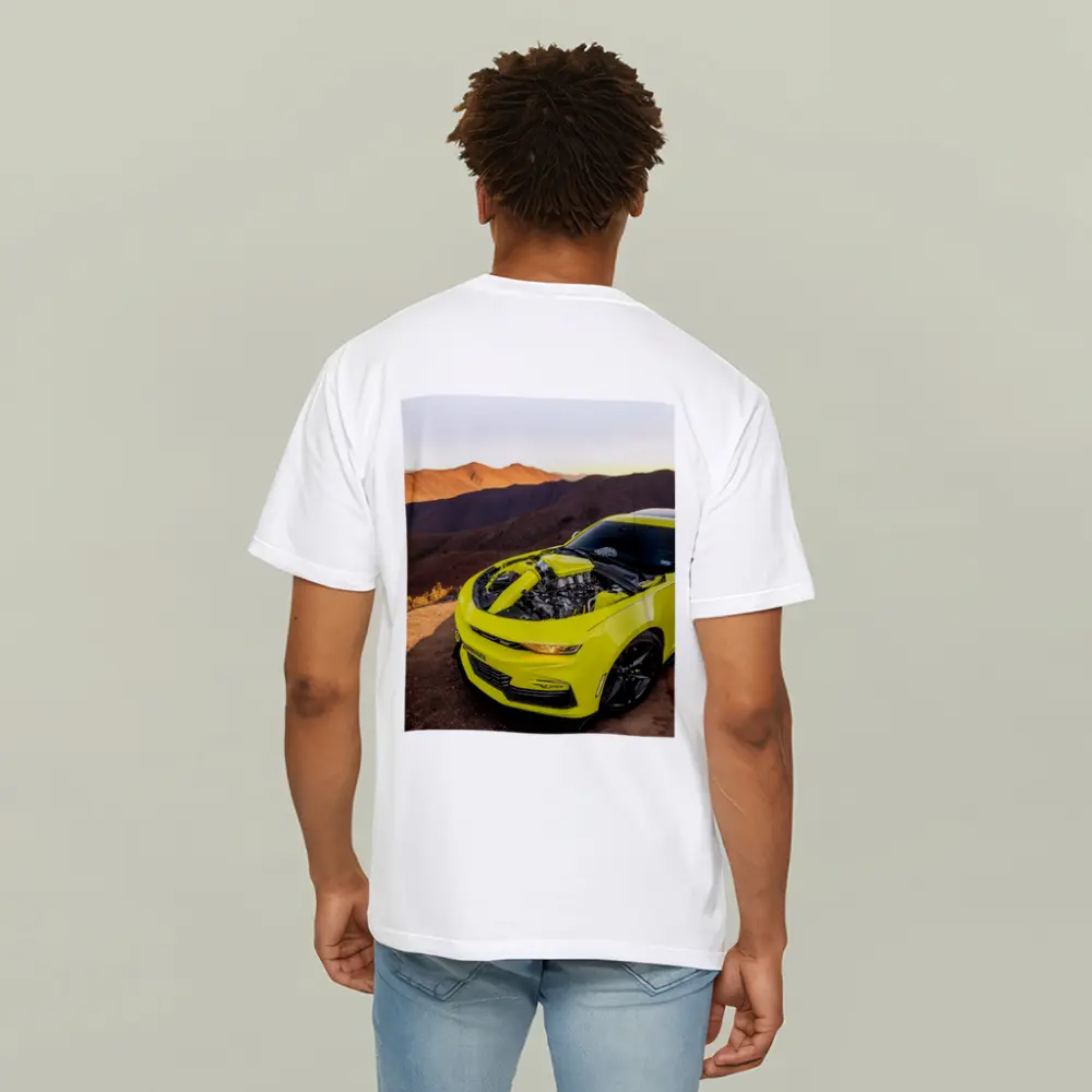 Chevrolet Camaro Yellow Engine Mountain Desert – T-Shirts