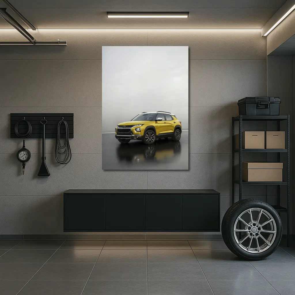 Chevrolet Trailblazer Yellow SUV Studio Shot – Wall Art