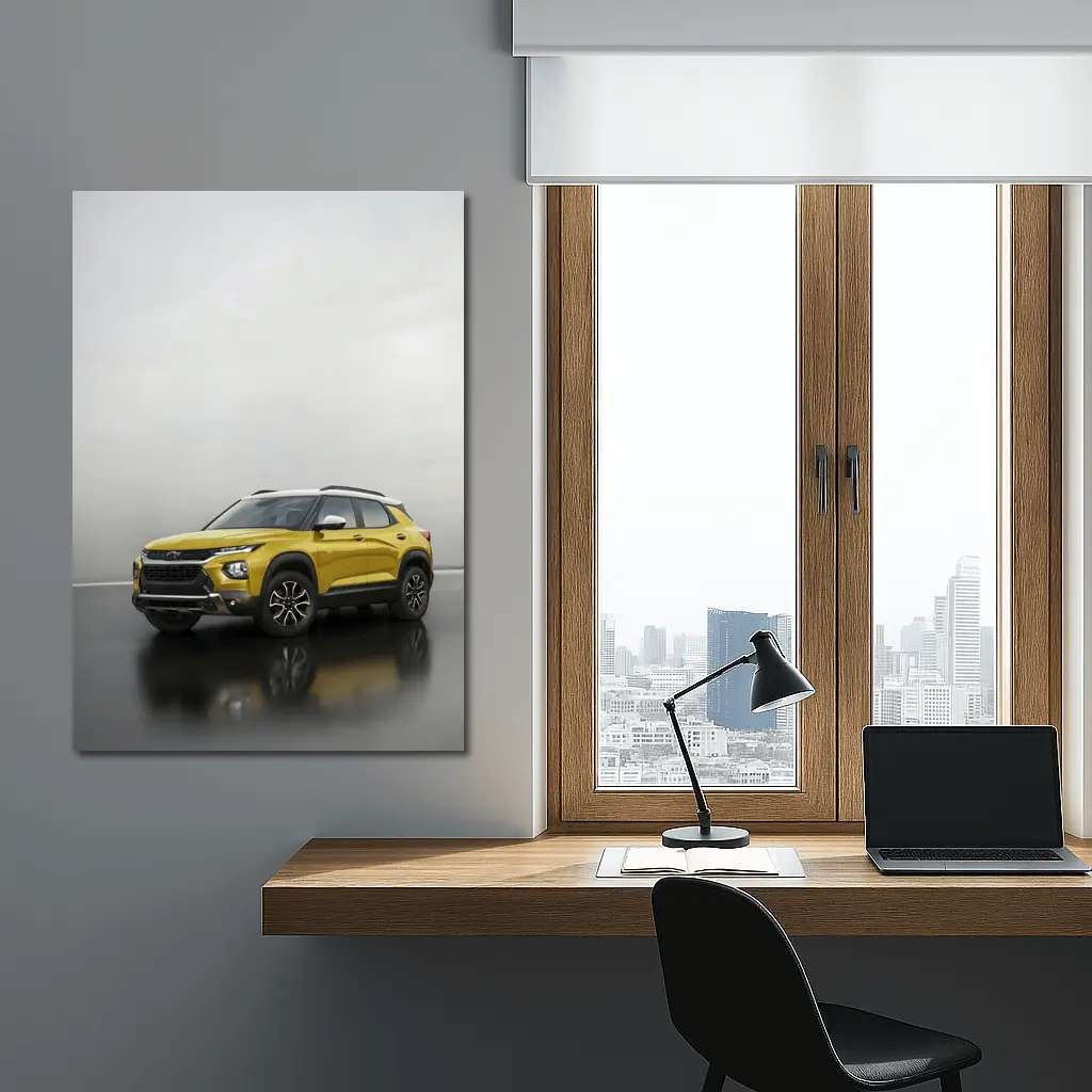 Chevrolet Trailblazer Yellow SUV Studio Shot – Wall Art