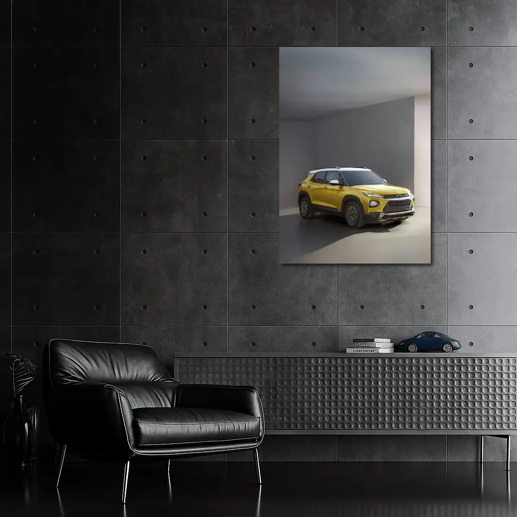 Chevrolet Trailblazer Yellow SUV Studio Shot – Wall Art