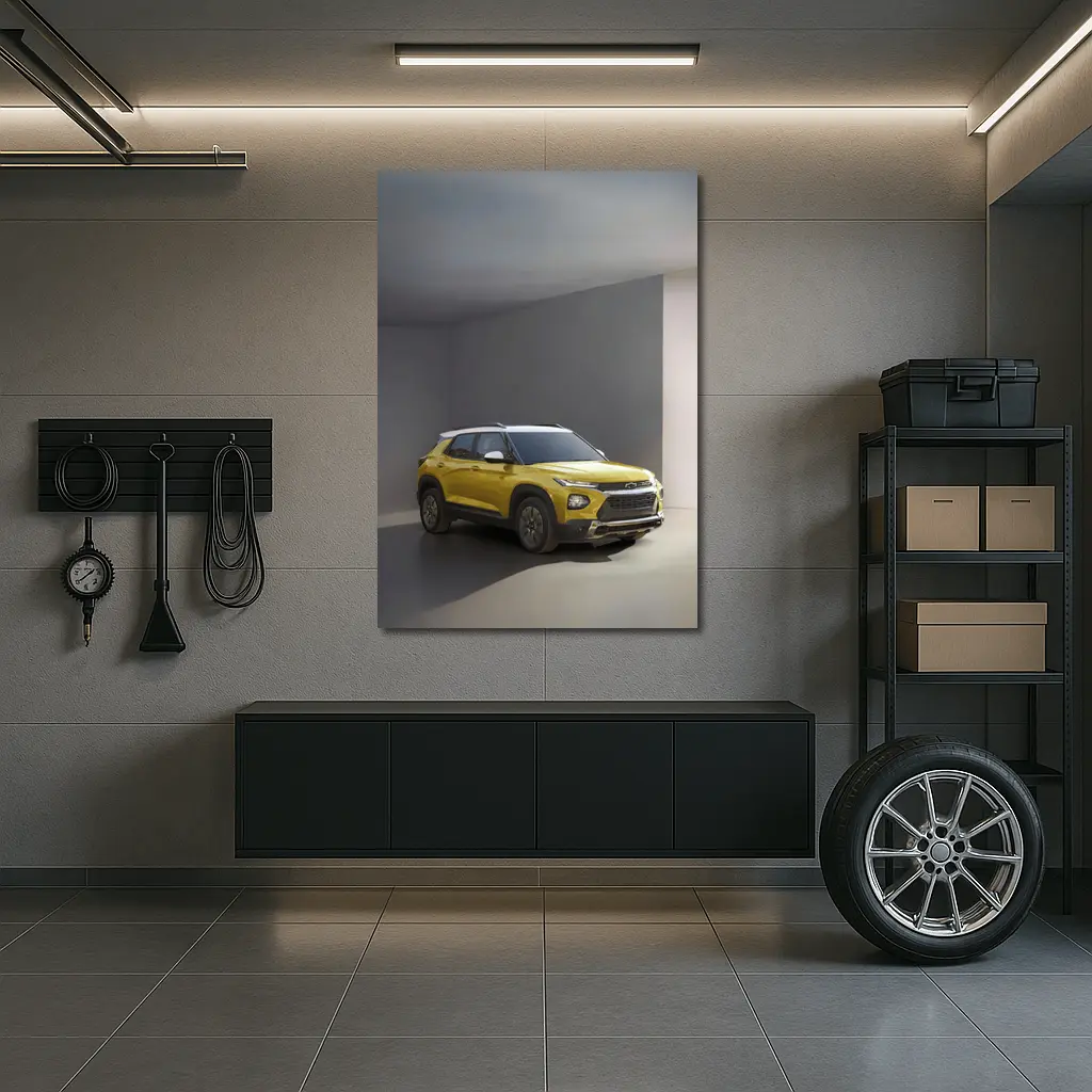 Chevrolet Trailblazer Yellow SUV Studio Shot – Wall Art