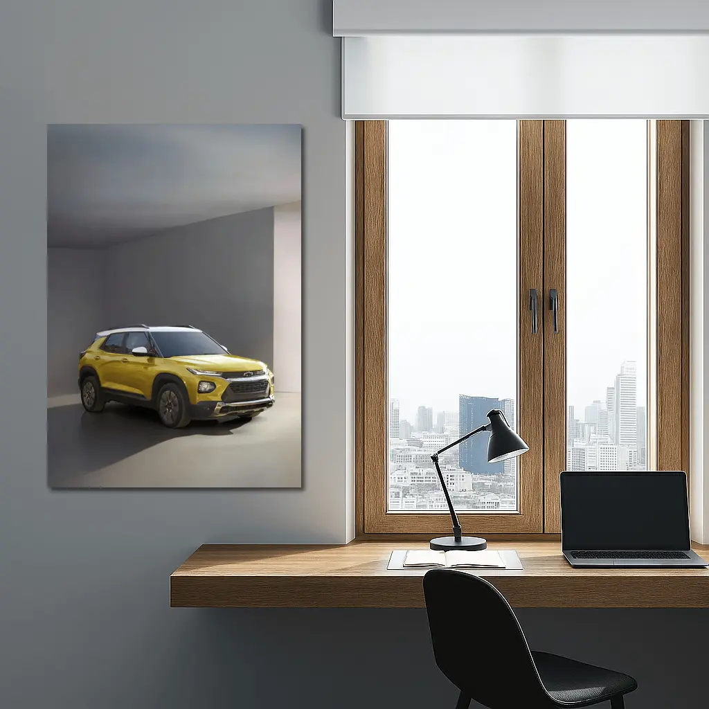 Chevrolet Trailblazer Yellow SUV Studio Shot – Wall Art