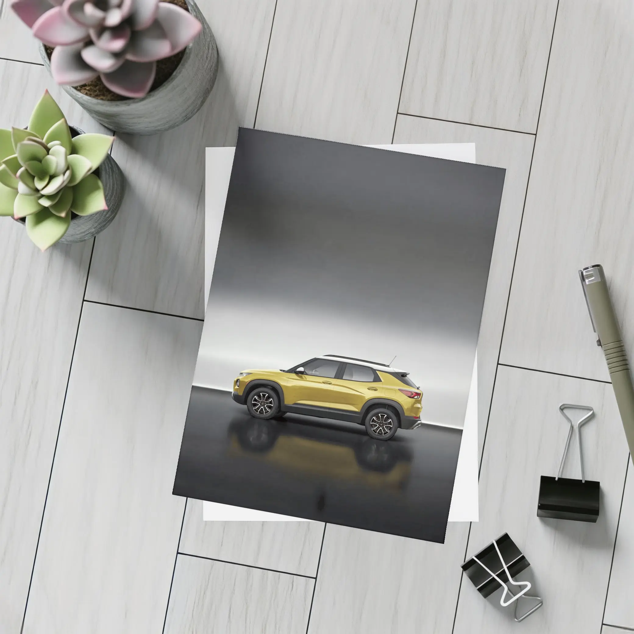 Chevrolet Trailblazer Yellow SUV Studio Shot – Postcards