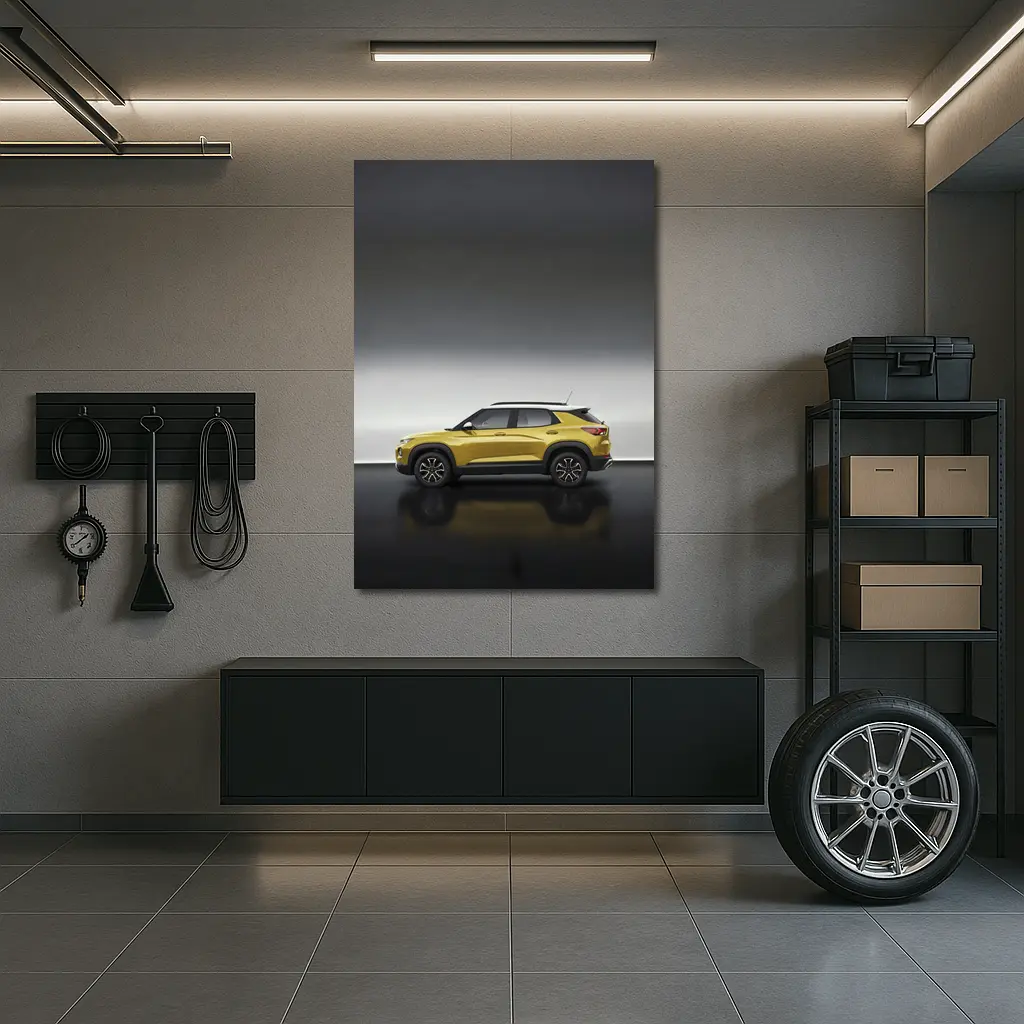 Chevrolet Trailblazer Yellow SUV Studio Shot – Wall Art