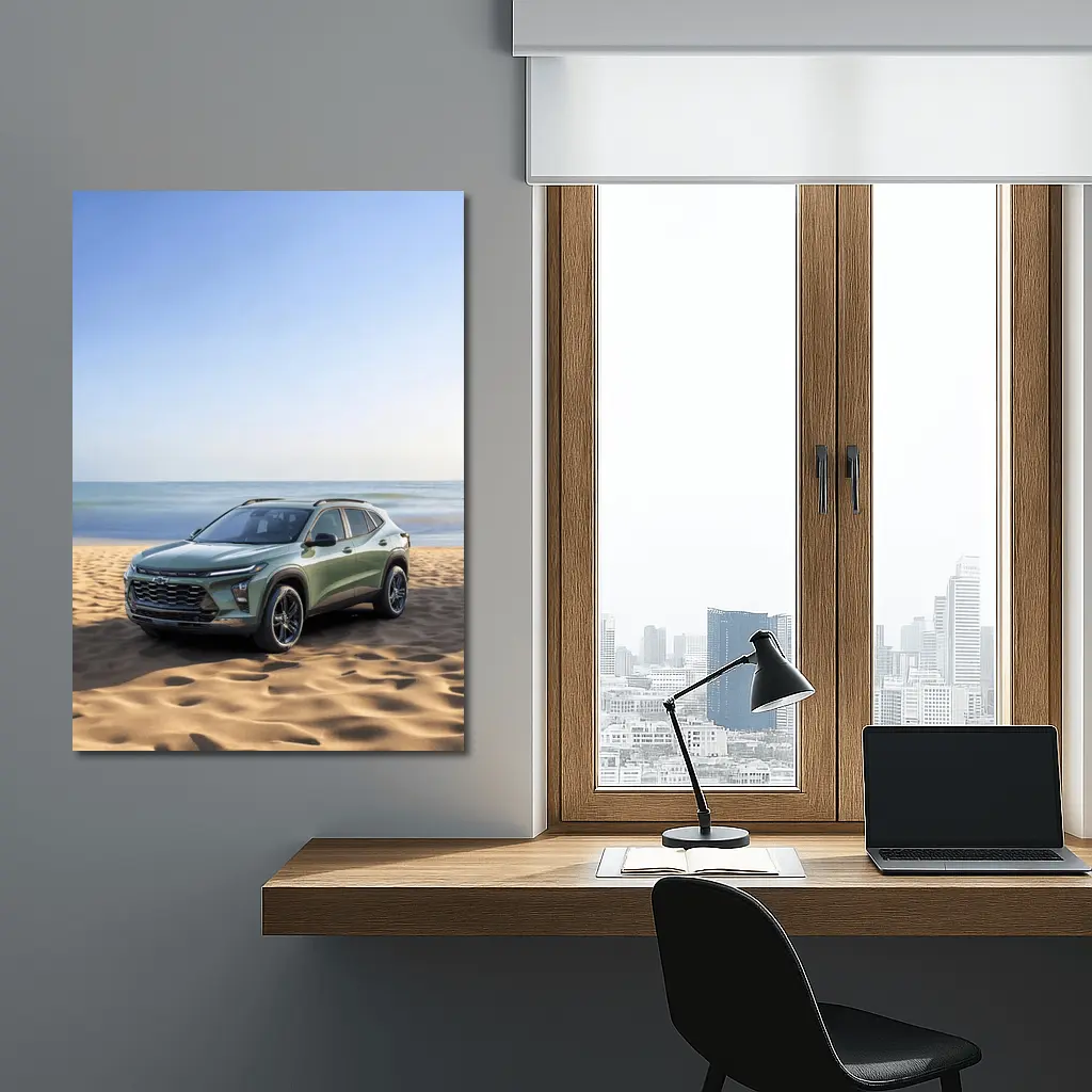Chevrolet Trax Green SUV Beach Setting – Wall Art