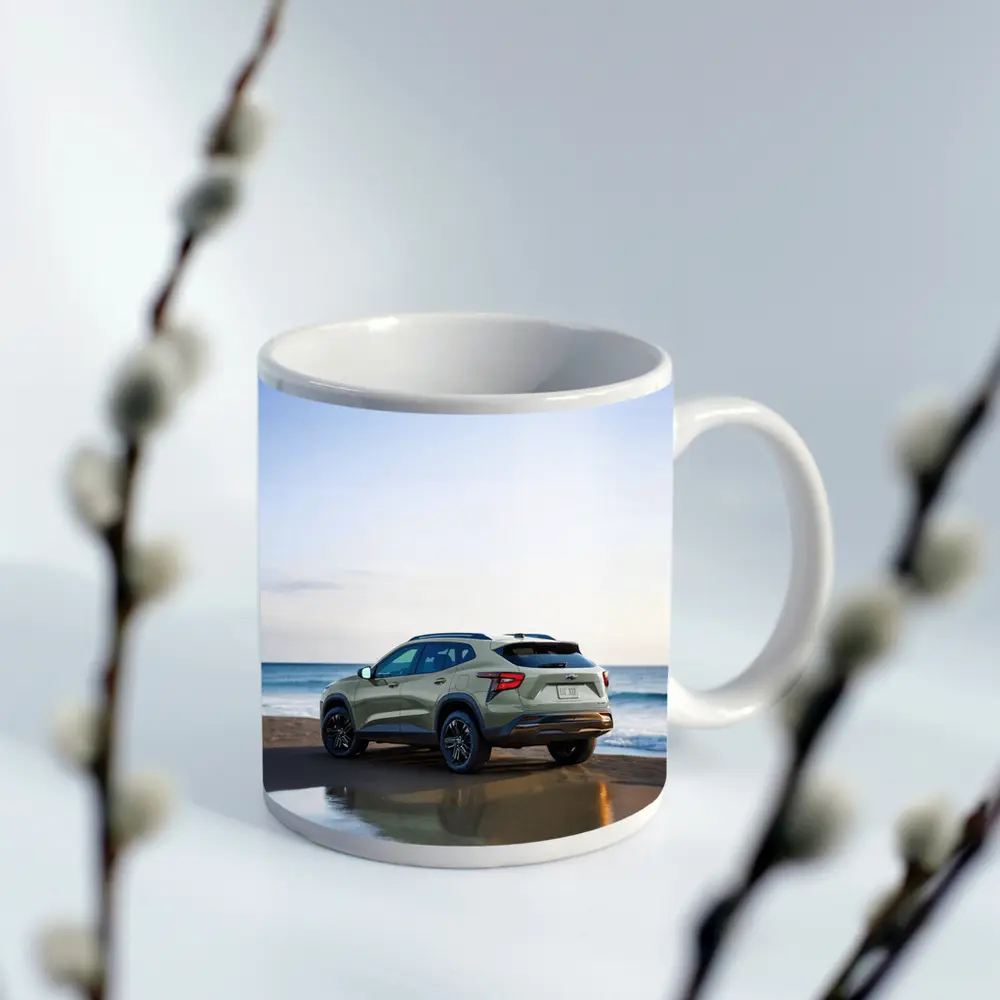 Chevrolet Trax SUV Parked on Sandy Beach – Mugs