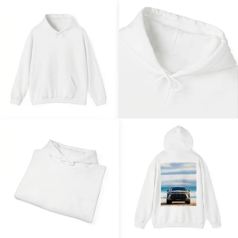 Chevrolet Trax SUV Parked on Sandy Beach – Hoodies