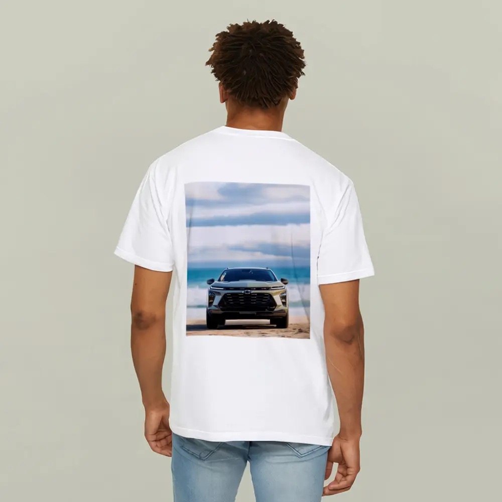 Chevrolet Trax SUV Parked on Sandy Beach – T-Shirts