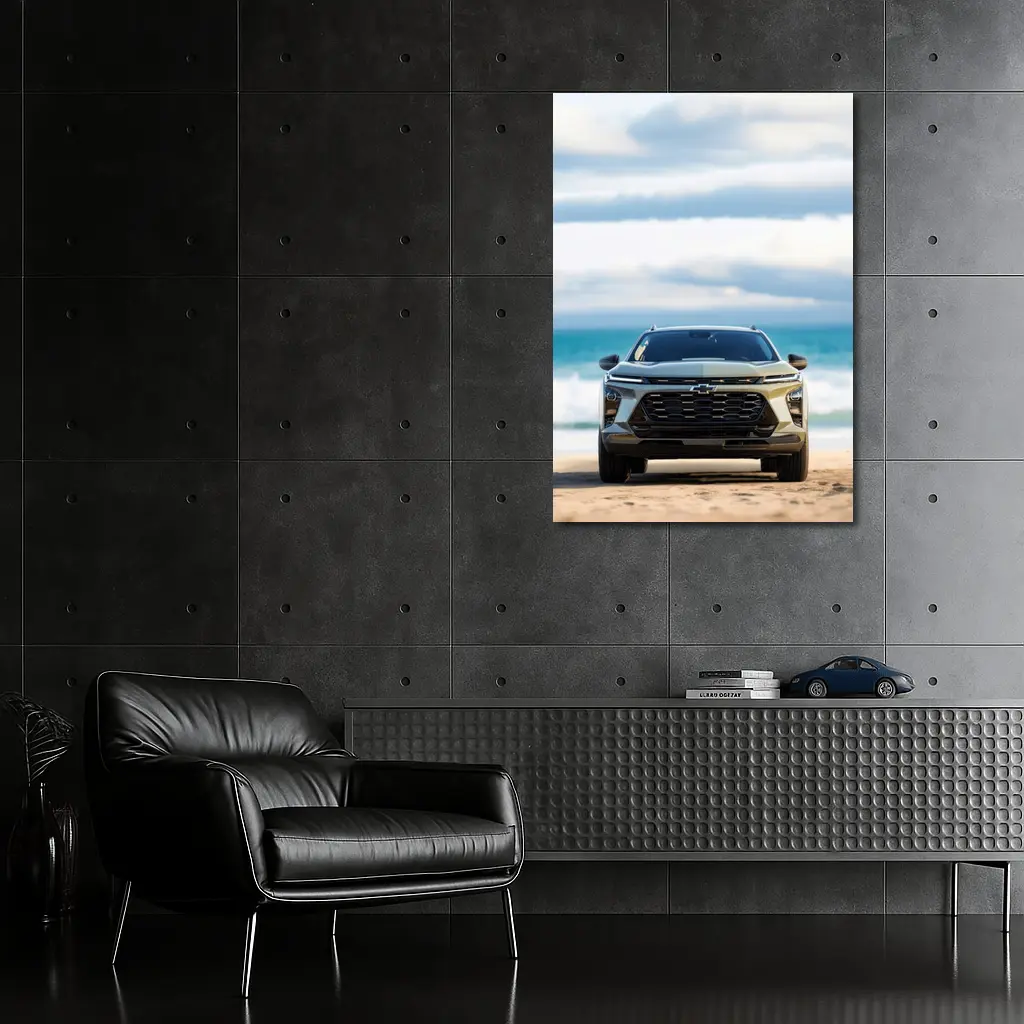 Chevrolet Trax SUV Parked on Sandy Beach – Wall Art