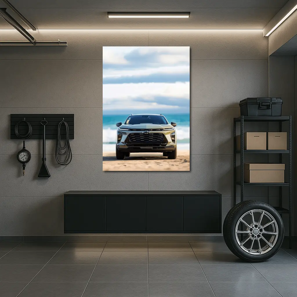 Chevrolet Trax SUV Parked on Sandy Beach – Wall Art