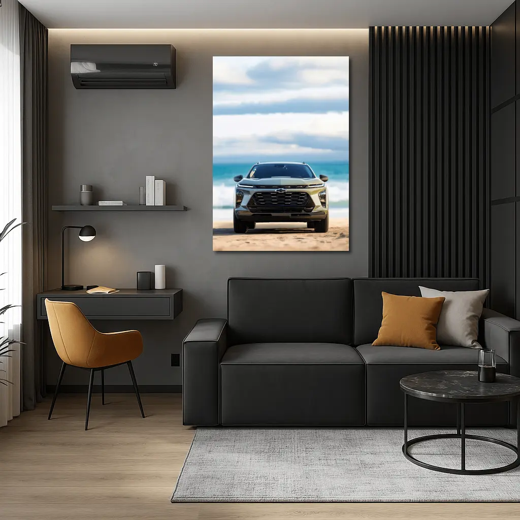 Chevrolet Trax SUV Parked on Sandy Beach – Wall Art