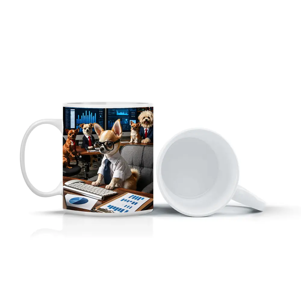 Chihuahua Boss Dogs Working Office Meeting – Mugs