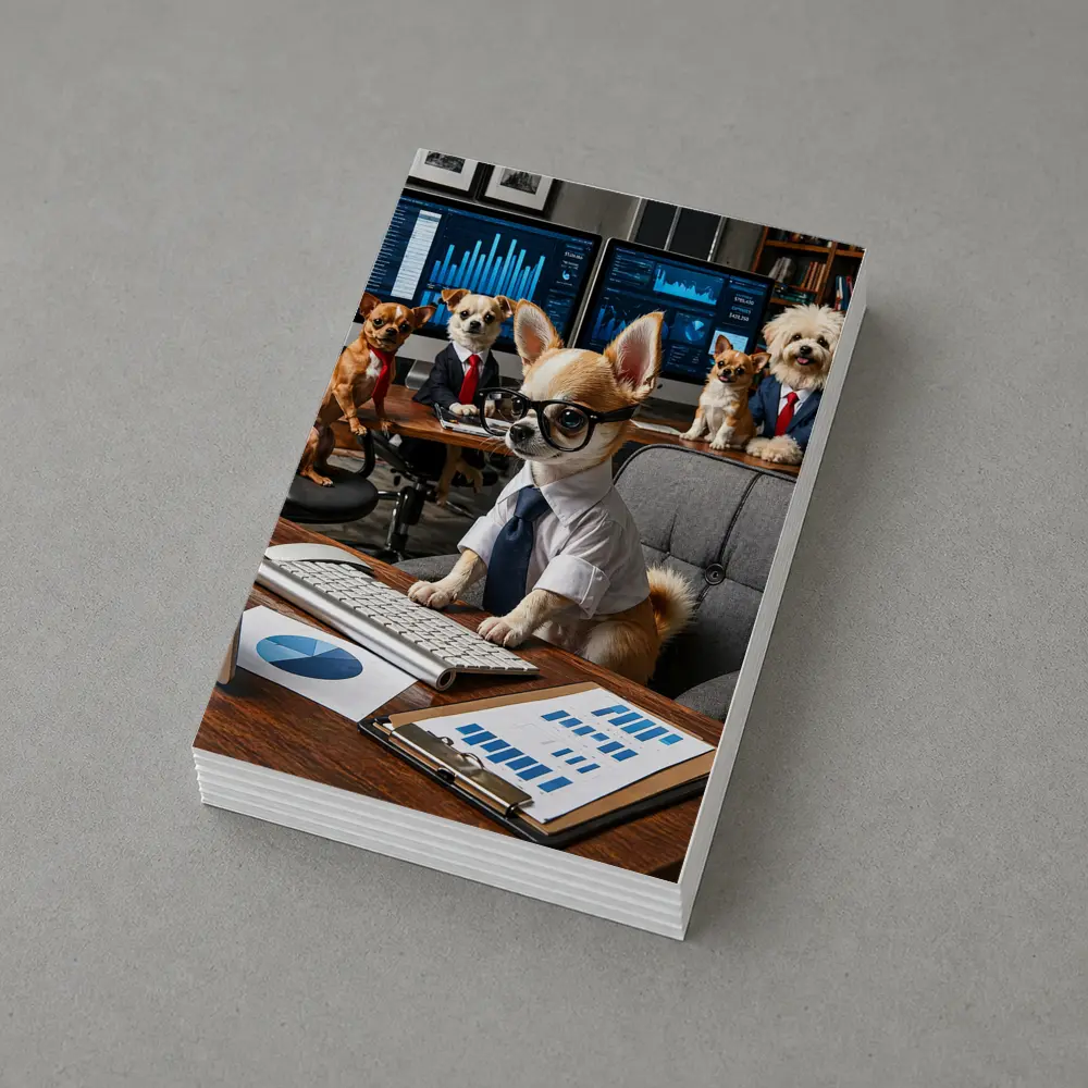 Chihuahua Boss Dogs Working Office Meeting – Postcards
