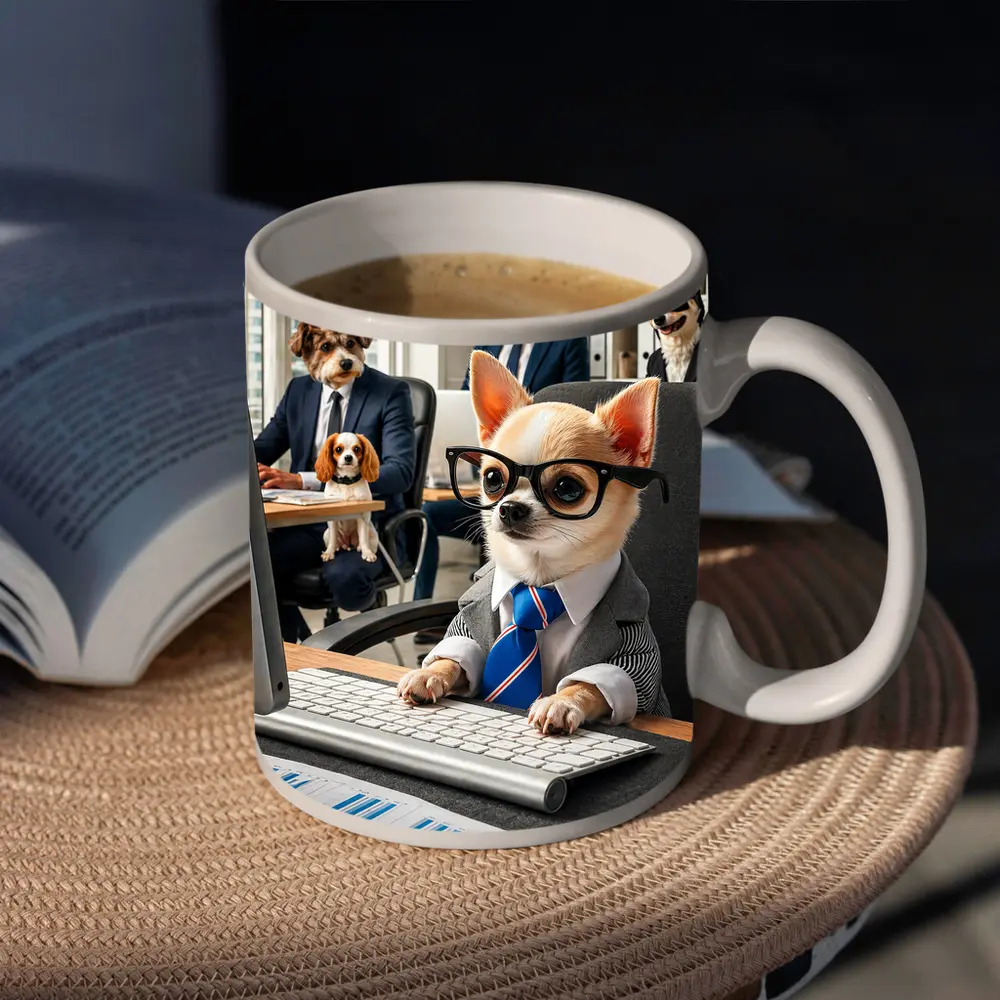 Chihuahua Boss Working In Corporate Office – Mugs